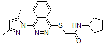 CAS 登录号：606122-28-5， N-环戊基-2-[[4-(3,5-二甲基-1H-吡唑-1-基)-1-酞嗪基]硫代]-乙酰胺