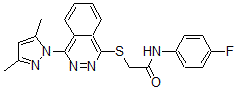 CAS 登录号：606122-31-0， 2-[[4-(3,5-二甲基-1H-吡唑-1-基)-1-酞嗪基]硫代]-N-(4-氟苯基)-乙酰胺