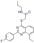 CAS 登录号：606131-29-7， 2-[[8-乙基-2-(4-氟苯基)-4-喹唑啉基]硫代]-N-丙基-乙酰胺