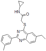 CAS#: 606131-74-2, N-Cyclopropyl-2-[[6-Ethyl-2-(3-Methylphenyl)-4-Quinazolinyl]Thio]-Acetamide