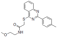 CAS 登录号：606132-29-0， N-(2-甲氧基乙基)-2-[[2-(4-甲基苯基)-4-喹唑啉基]硫代]-乙酰胺