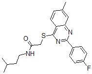 CAS 登录号：606132-67-6， 2-[[2-(4-氟苯基)-7-甲基-4-喹唑啉基]硫代]-N-(3-甲基丁基)-乙酰胺