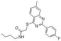 CAS 登录号：606132-68-7， N-丁基-2-[[2-(4-氟苯基)-7-甲基-4-喹唑啉基]硫代]-乙酰胺