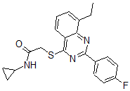 CAS 登录号：606132-82-5， N-环丙基-2-[[8-乙基-2-(4-氟苯基)-4-喹唑啉基]硫代]-乙酰胺