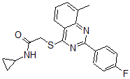 CAS 登录号：606132-87-0， N-环丙基-2-[[2-(4-氟苯基)-8-甲基-4-喹唑啉基]硫代]-乙酰胺
