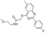 CAS#: 606132-94-9, 2-[[2-(4-Fluorophenyl)-6-Methyl-4-Quinazolinyl]Thio]-N-(2-Methoxyethyl)-Acetamide