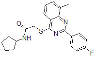 CAS 登录号：606134-54-7， N-环戊基-2-[[2-(4-氟苯基)-8-甲基-4-喹唑啉基]硫代]-乙酰胺