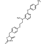 CAS#: 607723-33-1, 5-[4-(2-{[6-(4-Methoxyphenoxy)-4-pyrimidinyl](methyl)amino}ethoxy)benzyl]-1,3-thiazolidine-2,4-dione