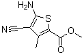 CAS 登录号：61320-65-8， 5-氨基-4-氰基-3-甲基-2-噻吩羧酸甲酯