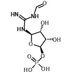 CAS 登录号：6157-85-3， (2R,3S,4R,5R)-5-(N'-甲酰基亚氨基甲酰胺基)-3,4-二羟基四氢-2-呋喃基二氢磷酸酯