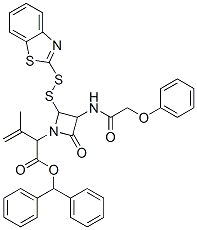 CAS#: 61585-90-8, Benzhydryl 2-(Benzothiazol-2-Yldithio)-alpha-(Isopropenyl)-4-Oxo-3-[(Phenoxyacetyl)Amino]Azetidine-1-Acetate