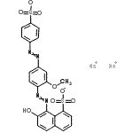 CAS 登录号：6226-77-3， 二钠7-羟基-8-({2-甲氧基-4-[(4-磺酸苯基)偶氮]苯基}偶氮)-1-萘磺酸酯