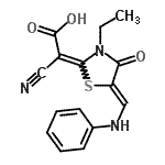 CAS#: 623550-69-6, (2E)-[(5Z)-5-(Anilinomethylene)-3-ethyl-4-oxo-1,3-thiazolidin-2-ylidene](cyano)acetic acid