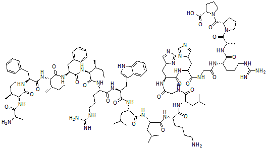 CAS#: 624735-23-5, L-Alanyl-L-Isoleucyl-L-Phenylalanyl-L-Isoleucyl-L-Phenylalanyl-L-Isoleucyl-L-Arginyl-L-Tryptophyl-L-Leucyl-L-Leucyl-L-Lysyl-L-Leucylglycyl-L-Histidyl-L-Histidylglycyl-L-Arginyl-L-Alanyl-L-Prolyl-L-Proline