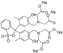CAS#: 62698-59-3, N,N-((1,1-Dioxido-3H-2,1-benzoxathiol-3-ylidene)bis((6-hydroxy-4-methyl-3,1-phenylene)methylene))bis(N-(carboxymethyl)-Glycine tetrasodium salt