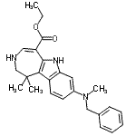 CAS#: 629662-64-2, Ethyl 8-[benzyl(methyl)amino]-1,1-dimethyl-1,2,3,6-tetrahydroazepino[4,5-b]indole-5-carboxylate