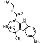 CAS#: 629663-24-7, Ethyl 9-amino-1,1-dimethyl-1,2,3,6-tetrahydroazepino[4,5-b]indole-5-carboxylate