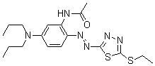 CAS 登录号：63134-15-6， N-[5-(二丙基氨基)-2-[[5-(乙硫基)-1,3,4-噻二唑-2-基]偶氮]苯基]-乙酰胺