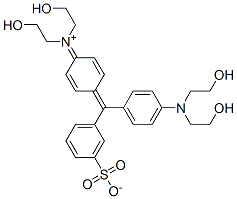 CAS 登录号：63217-00-5， N-[4-[[4-[二(2-羟基乙基)氨基]苯基](3-磺酸苯基)亚甲基]-2,5-环己二烯-1-亚基]-2-羟基-N-(2-羟基乙基)乙铵