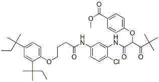 CAS 登录号：63217-24-3， 4-[1-[[[5-[[4-[2,4-二(叔-戊基)苯氧基]-1-氧代丁基]氨基]-2-氯苯基]氨基]羰基]-3,3-二甲基-2-氧代丁氧基]苯甲酸甲酯