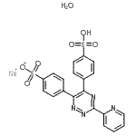 CAS 登录号：63451-29-6， 钠4-[3-(2-吡啶基)-5-(4-磺基苯基)-1,2,4-三嗪-6-基]苯磺酸酯水合物(1:1:1)