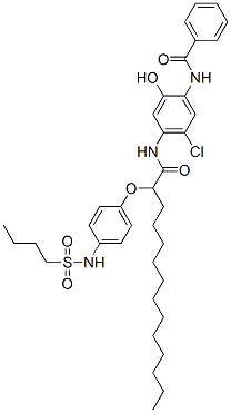 CAS#: 63573-38-6, N-[4-[[2-[4-[(Butylsulphonyl)Amino]Phenoxy]-1-Oxotetradecyl]Amino]-5-Chloro-2-Hydroxyphenyl]Benzamide
