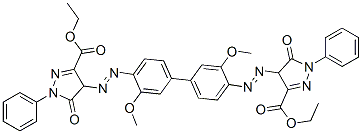 CAS#: 6358-90-3, Diethyl 4,4'-[(3,3'-Dimethoxy[1,1'-Biphenyl]-4,4'-Diyl)Bis(Azo)]Bis[4,5-Dihydro-5-Oxo-1-Phenyl-1H-Pyrazole-3-Carboxylate]