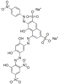 CAS#: 63589-11-7, 5-[[2,4-Dihydroxy-5-[(2-Hydroxy-4,6-Dinitrophenyl)Azo]Phenyl]Azo]-4-Hydroxy-3-[(4-Nitrophenyl)Azo]-2,7-Naphthalenedisulfonic Acid Disodium Salt