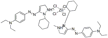 CAS#: 63589-49-1, Bis[2-Cyclohexyl-3-[[4-(Diethylamino)Phenyl]Azo]-1-Methyl-1H-Pyrazolium] Tetrachlorozincate