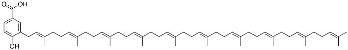 CAS#: 636-57-7, 3-[(2E,6E,10E,14E,18E,22E,26E,30E,34E)-3,7,11,15,19,23,27,31,35,39-Decamethyltetraconta-2,6,10,14,18,22,26,30,34,38-Decaenyl]-4-Hydroxy-Benzoic Acid