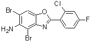 CAS#: 637303-08-3, 4,6-Dibromo-2-(2-chloro-4-fluorophenyl)-1,3-benzoxazol-5-amine