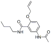 CAS 登录号：6382-49-6， 5-(乙酰氨基)-2-(烯丙氧基)-N-丁基苯甲酰胺