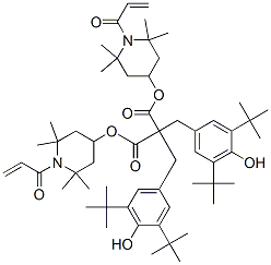 CAS#: 63941-39-9, Bis[2,2,6,6-Tetramethyl-1-(Oxoallyl)-4-Piperidyl] Bis[[3,5-Bis(1,1-Dimethylethyl)-4-Hydroxyphenyl]Methyl]Malonate