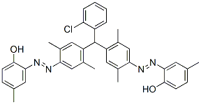 CAS#: 63957-61-9, 2,2'-[[(2-Chlorophenyl)Methylene]Bis[(2,5-Dimethyl-4,1-Phenylene)Azo]]Bis[p-Cresol]