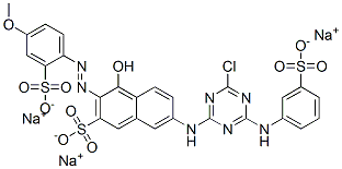 CAS#: 64181-81-3, Trisodium 7-[[4-Chloro-6-[(3-Sulphonatophenyl)Amino]-1,3,5-Triazin-2-Yl]Amino]-4-Hydroxy-3-[(4-Methoxy-2-Sulphonatophenyl)Azo]Naphthalene-2-Sulphonate