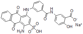 CAS#: 6424-89-1, 5-[[3-[(4-Amino-9,10-Dihydro-9,10-Dioxo-3-Sulfo-1-Anthracenyl)Amino]Benzoyl]Amino]-2-Hydroxy-Benzoic Acid Sodium Salt (1:1)