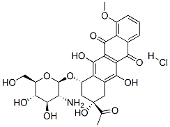 CAS#: 64397-29-1, (8S-cis)-8-Acetyl-10-((2-Amino-2-Deoxy-beta-D-Glucopyranosyl)Oxy)-7,8,9,10-Tetrahydro-6,8,11-Trihydroxy -1-Methoxy-5,12-Naphthacenedione Hydrochloride