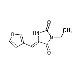 CAS 登录号：644957-10-8， (5Z)-3-乙基-5-(3-呋喃基亚甲基)-2,4-咪唑烷二酮