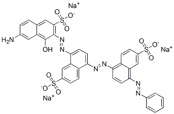 CAS 登录号：6476-10-4， 8-[(7-氨基-1-羟基-3-磺基-2-萘基)偶氮]-5-[[4-(苯基偶氮)-6-磺基-1-萘基]偶氮]-2-萘磺酸三钠盐