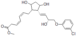 CAS 登录号：64775-52-6， (3Z,5Z)-7-[(1R)-2beta-[(E,R)-4-(3-氯苯氧基)-3-羟基-1-丁烯基]-3alpha,5alpha-二羟基环戊烷-1alpha-基]-3,5-庚二烯酸甲酯