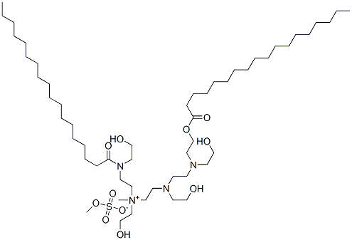 CAS#: 65060-04-0, N-(2-Hydroxyethyl)-N-[2-[(2-Hydroxyethyl)[2-[(2-Hydroxyethyl)[2-[(1-Oxooctadecyl)Oxy]Ethyl]Amino]Ethyl]Amino]Ethyl]-2-[(2-Hydroxyethyl)(1-Oxooctadecyl)Amino]-N-Methyl-Ethanaminium Methyl Sulfate (Salt)