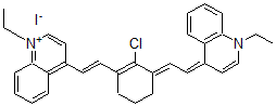 CAS#: 65303-21-1, 4-[2-[2-Chloro-3-[2-(1-Ethyl-4(1H)-Quinolinylidene)Ethylidene]-1-Cyclohexen-1-Yl]Ethenyl]-1-Ethyl-Quinolinium Iodide (1:1)