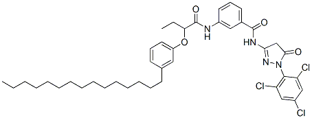 CAS#: 65339-11-9, N-[4,5-Dihydro-5-Oxo-1-(2,4,6-Trichlorophenyl)-1H-Pyrazol-3-Yl]-3-[[1-Oxo-2-(3-Pentadecylphenoxy)Butyl]Amino]Benzamide