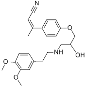CAS#: 65655-59-6, (E)-3-[4-[3-[2-(3,4-Dimethoxyphenyl)ethylamino]-2-hydroxypropoxy]phenyl]but-2-enenitrile
