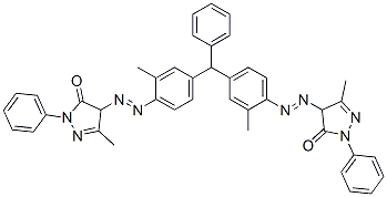 CAS#: 66085-69-6, 4,4'-[(Phenylmethylene)Bis[(2-Methyl-p-Phenylene)Azo]]Bis[2,4-Dihydro-5-Methyl-2-Phenyl-3H-Pyrazol-3-One]