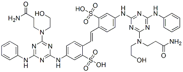 CAS#: 66085-71-0, 4-4'-Bis[[4-Anilino-6-[(2-Carbamoylethyl)(2-Hydroxyethyl)Amino]-1,3,5-Triazin-2-Yl]Amino]Stilbene-2,2'-Disulphonic Acid