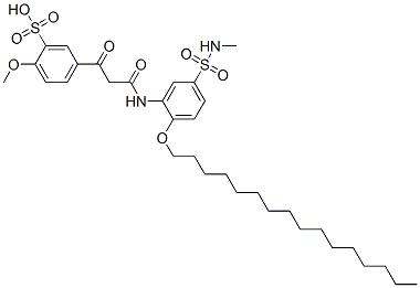 CAS#: 66096-03-5, 5-[3-[[2-(Hexadecyloxy)-5-[(Methylamino)Sulphonyl]Phenyl]Amino]-1,3-Dioxopropyl]-2-Methoxybenzenesulphonic Acid