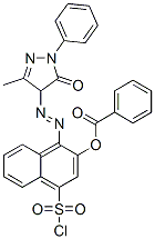 CAS#: 66104-73-2, 3-(Benzoyloxy)-4-[(4,5-Dihydro-3-Methyl-5-Oxo-1-Phenyl-1H-Pyrazol-4-Yl)Azo]Naphthalene-1-Sulphonyl Chloride