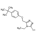 CAS#: 667437-94-7, 4-Ethyl-5-{[4-(2-methyl-2-propanyl)phenoxy]methyl}-4H-1,2,4-triazole-3-thiol