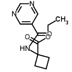 CAS 登录号：669066-15-3， 乙基1-(嘧啶-5-羰基氨基)环丁烷-1-羧酸酯